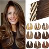 ShowJarlly Extension Capelli Veri Biadesivo 20pcs 60cm Extension Biadesive Capelli Veri Marrone Scuro con Castano Invisibile Estensione Capelli Veri Tape in Human Hair 50g(24inch,2/2/6#)