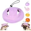 TABKSOLA Cappello da sole per cani e gatti, con 2 fori per le orecchie, protezione dal sole per S/M/L (viola puro, M)