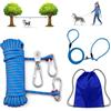 nets Tribe Sistema trolley portatile per cani, cavo di uscita da 15 m con guinzaglio separato da 1,8 m, guinzaglio per cani da campeggio, per cortile, parco e attività all'aperto, per cani fino a 90 kg, blu