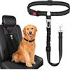 TYSM-CC Cintura Di Sicurezza Per Cani 2 In 1, Guinzaglio Riflettente Per Auto | Cintura per Auto Regolabile Elastico con Ammortizzazione Elastica e Sacca Portaoggetti per Tutte Gatti (Nero)