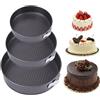 WIYETY Set di 3 stampi per dolci antiaderenti, rotondi, pratici, rotondi, antiaderenti, per cuocere torte e pane, 20/22/24 cm di colore nero