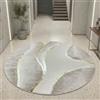 Teppich-Traum Tappeto soggiorno sala da pranzo grande tappeto a sfera con struttura ondulata facile da pulire morbido resistente elegante crema bianco oro 200 cm rotondo