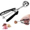 SRJQXH Porzionatore per Gelato 4 cm in Acciaio Inox - Cucchiaio per Gelato con Grilletto e Manico a Scorrimento - Ideale per Palline di Melone, Purè, Impasto, Torta