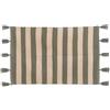Blanc MARICLO Collezione Righe Toscane Tappeto a righe con nappe 40 x 150 cm 100% Cotone (Verde)