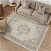 PureCozy Vintage Tappeto Salotto Beige Grigio 120x170cm | Tappeto Camera da Letto,Lavabile in Lavatrice,Grandi Tappeti Ufficio,Carpet,Pelo Corto,Antiscivolo,Rug