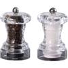 Bisetti Set Macina Sale e Pepe Perugia in Acrilico, 10 cm, Made in Italy, Set Macina Sale Manuale con Macina in Ceramica e Macina Pepe Manuale con Macina in Acciaio, Macinino Sale e Pepe Resistente - BISETTI