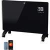 Daromigo Riscaldatore elettrico in vetro 2000 W, termoconvettore con termostato e telecomando WiFi, radiatore elettrico IP24, montaggio a parete, riscaldamento a infrarossi mobile, a risparmio
