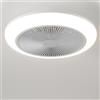 HARPER LIVING Ventilatore da soffitto con luce e telecomando, lampada LED 50W 4000LM regolabile, ventilatore silenzioso con copertura per camera da letto, soggiorno, cucina - 3 colori, 6 velocità