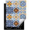 DarHaus Coperchio Piano Cottura 40x52 cm Cucina Copri Fornelli Tappetino Induzione Antiscivolo Piastra Protezione - blu - mosaico