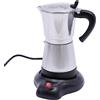 Beaudreaul Caffettiera elettrica da 480 W, con base da 300 ml, rotazione a 360°, macchina per caffè espresso rimovibile, per famiglie, riunioni, caffè, uffici, ecc. (argento)