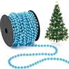 Chuangdi Catena di Perline di Natale di 15 m/Rotolo 6 mm Ghirlande di Perline per Decorazione Natalizia Filo di Perle Decorative per Albero di Natale Ghirlanda di Perline di Plastica(Blu lago)