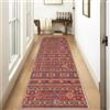 Siunwdiy Tappeto Cucina Antiscivolo Lavabile Rosso 1.4 metri Vintage Boho Tappeto Corridoio Lungo Tappeto da Cucin Tappeto Ingresso Interno Tappeto Runner per Passatoia Camera,40x140cm