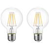 HUAMu Lampadina LED Attacco E27, 4W Equivalenti 40W, 400lm, 2700K Luce Bianca Calda, G80 Globo, Lampadine LED Filamento, Pacco da 2 Pezzi