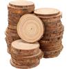 JIAYUET Dischi rotondi in legno naturale, 6-7 cm, 50 pezzi, spessore 0,5 cm, dischetti rotondi in legno non finiti per arte, artigianato fai da te, ornamenti per matrimoni