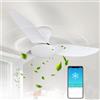 Dibaful - Ventilatore da soffitto da 100 cm con illuminazione, 46W, lampada da soffitto a LED | Ventilatori da soffitto con telecomando, ventilatore a 6 velocità dimmerabile con timer, per camera da