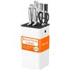 Lifewit Ceppo Portacoltelli Senza Coltello, Supporto Coltelli Cucina Universale per Fino a 25 Coltelli, con Fessura per Forbici e Affilacoltelli, Organizer Knife con Fori di Scarico e Piedini, Bianco