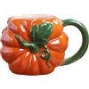 CAPIJIONG Tazze in ceramica creative, carine e minimaliste a forma di frutta, forno a microonde, fragola, uva, ananas, tazze da caffè personalizzate, zucca, 301-400 ml