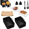 LWMTT Accessori Friggitrice ad Aria,Airfryer Accessories,2 Pezzi Frittiere ad Aria Calda in Forma di Silicio 2.3L,Set completo da 10 pezzi