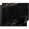 KitchenYeah© Protezione Piano Induzione Cucina Copri Fornelli Proteggi di | 65x52 cm - Cottura Antiscivolo Tappetino Nero - Oro - Marmo