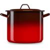 briebe Pentola alta cucina a induzione 20 cm, casseruola 5 L grande con coperchio in acciaio smaltato vetrificato, adatta piano cottura, fuoco, gas, forno, Ignea vintage rosso