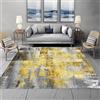 Taidianolp Tappeto Salotto Moderno Pelo Corto,Yellow,200 x 250 cm,Design moderno astratto giallo nero grigio,Decorazioni Grande Soggiorno, Camera da Letto,