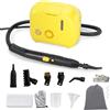 RELAX4LIFE Pulitore a Vapore Portatile 1600W, Macchina per Pulizia a Vapore con Serbatoio da 1L, Pressione 3 Bar, Tempo Riscaldamento 10s, Accessori Completi, per Cucina, Soggiorno, Auto (GIALLO)