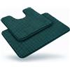 Linruione Tappetino da bagno antiscivolo lavabile, set di tappetini da bagno in ciniglia, ad asciugatura rapida, verde, 50 x 80 + 50 x 50 cm