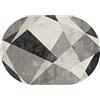 Rururug Grandi Tappeto Ovale 200 x 300 cm tappeti Moderno Salotto Camera da Letto Vintage Soggiorno scendiletto,geometrico grigio nero Oval 200 x 300 cm