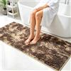 YOBWOK Tappeto Bagno,Tappetino in Microfibra,Marrone 90x150cm | Tappeti Assorbente Antiscivolo, Soffice Tappetini Doccia,lavabile in lavatrice,per doccia,vasca da bagno e WC