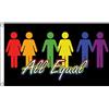 AZ FLAG Bandiera Tutti uguali Arcobaleno 150x90 cm 2 Occhielli | Uso interno ed esterno bandiera decorativa gay doppie cuciture e bordi rinforzati con occhielli metallici poliestere 100D
