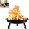YRHome Braciere Ø 80 cm con gancio per il fuoco, braciere da giardino, ciotola in metallo, rotondo, per giardino, terrazza, accogliente, ciotola in metallo con manici, gambe rimovibili