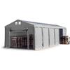 TOOLPORT Tendone deposito 6x12 m Tendone Industriale Tendostruttura con Altezza Laterale 3m Grigio telone in PVC 850 N Impermeabile utilizzo continuativo con Apertura a Fisarmonica