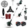 Maryse Decespugliatore a Batteria 21V, Tagliabordi Elettrico con 2 Batterie al Litio, 3 Tipi di Lame, Lunghezza Regolabile, Ideale per Giardino e Prato, Verde/Nero