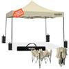 Zendea - Gazebo Beige 3x3 Pieghevole Impermeabile con Struttura Rinforzata e Copertura Oxford 600D PVC, Montaggio Rapido a Fisarmonica per Giardino ed Eventi, 4 Sacchi Stabilità Inclusi
