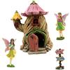 Pretmanns - Casetta per giardino delle fate - Kit di accessori e fatine in miniatura - La casa misura 18 cm di altezza - La porta è apribile