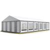 TOOLPORT Tendone per Feste 6x12 m PVC Grigio-Bianco 100% Impermeabile Gazebo da Giardino Tendone da Esterno Tenda Party