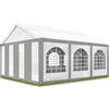 TOOLPORT Tendone per Feste 4x6 m Gazebo Party per sagre, mercati ca. PE 450 N Bianco-Grigio