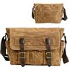 Generic Borse da Uomo Borsa Vintage Impermeabile In Tela | Borsa Per Laptop Uomo Per Lavoro Casual Scuola Università Uffici Avventura Outdoor Camminata Auto Aereo Gita