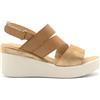 Melluso Walk sandalo donna in pelle con zeppa (Cuoio, Sistema Taglie Calzature EU, Adulto, Donna, Numero, Media, 37)