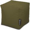 extroitaly Pouf Poggiapiedi STEP Quadrato Verde 45x45x45 cm. Sfoderabile | Idrorepellente di Alta Qualità