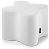 CAB Pouffe in White Ecoleather; Flower; H 42 x W 48; Modern Home Furnishing; Removable; Anti-Tear