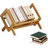 Zbozzba Libreria inclinabile in legno, piccola scrivania, organizer da scrivania, ripiano portaoggetti, organizer per libri, per soggiorno, casa, ufficio (colore legno)