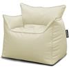 extroitaly Pouf Poltrona Sacco Floss Beige Ecopelle Idrorepellente | Largh. 90 cm Prof. 70 cm Schienale H. 75 cm, Alta Qualità, Cuciture Rinforzate, Doppia Cerniera