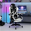 YU YUSING Sedia Gaming Ergonomica, Sedia da Scrivania, Design Zampa di Cane | Sedia ufficio Carina, Cuscino Lombare e Poggiatesta, Poggiapiedi, Seduta Comoda per Ragazze e Adolescenti, Bianco e Nero