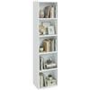 MAKA change your life quality MAKA Libreria da Terra in Legno, Libreria Verticale Salvaspazio con Ripiani, Scaffale Moderno da Parete per Soggiorno, Ufficio e Camera, Mobile con Ripiani (Bianco, 5 Ripiani)
