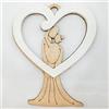 Doni Bomboniere Kit 12 Applicazioni in Legno a Forma di Cuore con sposini stilizzati al Centro raffigurati Mentre Si scambiano Un Bacio, utile segnaposto per Matrimonio o Come Applicazione per bomboniere Matrimonio