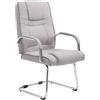 CLP Sedia Cantilever XXL Attila In Stoffa I Sedia Studio Oscillante Con Imbottitura E Comodi Braccioli Portata 180 KG Colore:grigio