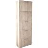 milani home - scarpiera 5 ante a ribalta cm 59x25x172 h Colore: Cemento