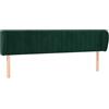 vidaXL Testiera ad Orecchio Verde Scuro 183x23x78/88 cm in Velluto