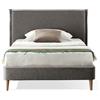 EVERGREENWEB MATERASSI & BEDS EVERGREENWEB Letto Piazza e Mezzo in doghe in legno con Testata e rivestimento in tessuto Tortora | facile da montare |Adatto per materasso cm 120x200 | Letto di Design |Mod. Parigi
